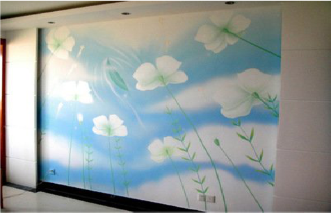 黄石画墙绘怎么画好白云的蓬松感？