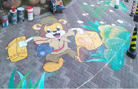 黄石夏季画地面彩绘会遇到的问题