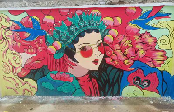 黄石墙体彩绘-网红墙