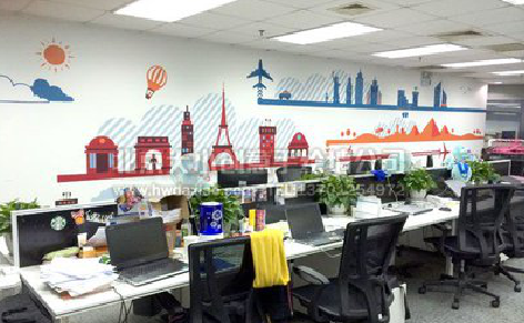 黄石教你设计办公室墙绘的方法。