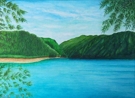 黄石在墙绘中，如何绘画绿水青山？