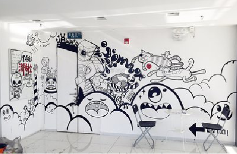 黄石手绘墙并非传统涂鸦。